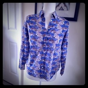 Talbots Blue Scenic Top